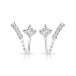 Load image into Gallery viewer, Silver Split Square CZ Huggies