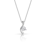 Load image into Gallery viewer, Small Curve Pendant Set With Cubic Zirconia