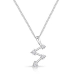 Load image into Gallery viewer, Silver Zig Zag Pendant With Cubic Zirconias