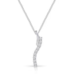 Load image into Gallery viewer, Silver neckalce endcruted with cubic zirconia stones