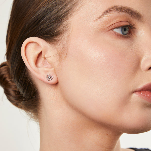 Sterling Silver Woven Open Heart Earrings - JOOLS By Jenny Brown
