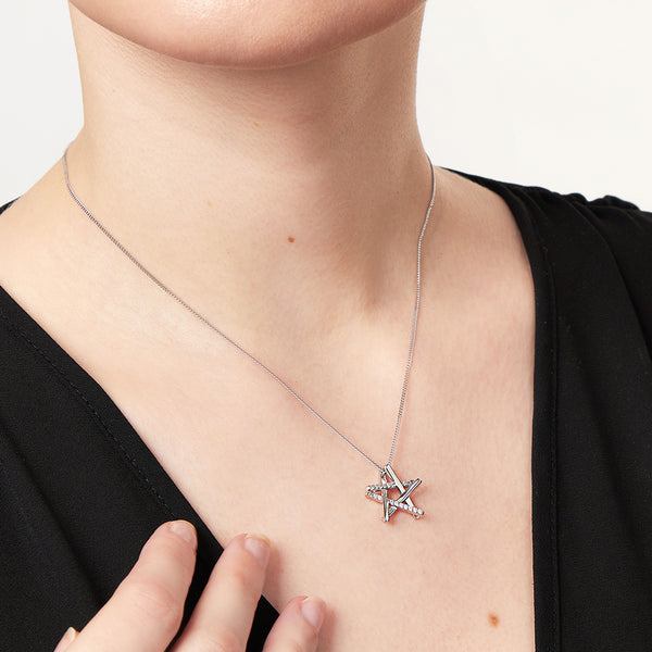 Sterling Silver 5 Sided Star Half Set With Cubic Zirconias- JOOLS By Jenny Brown