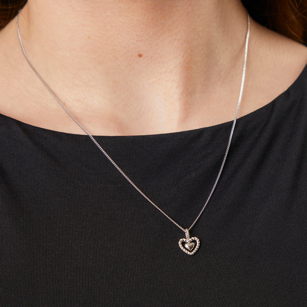 Heart Pendant With A Woven Surround - JOOLS By Jenny Brown