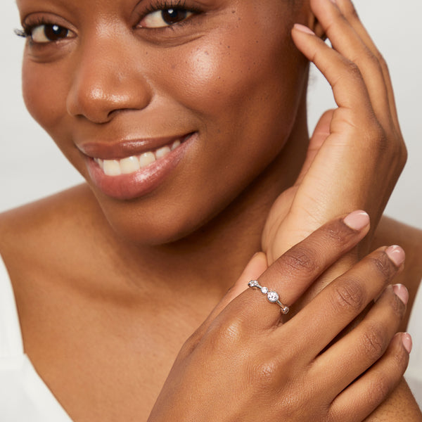 Sterling Silver Single Row Bubble Ring