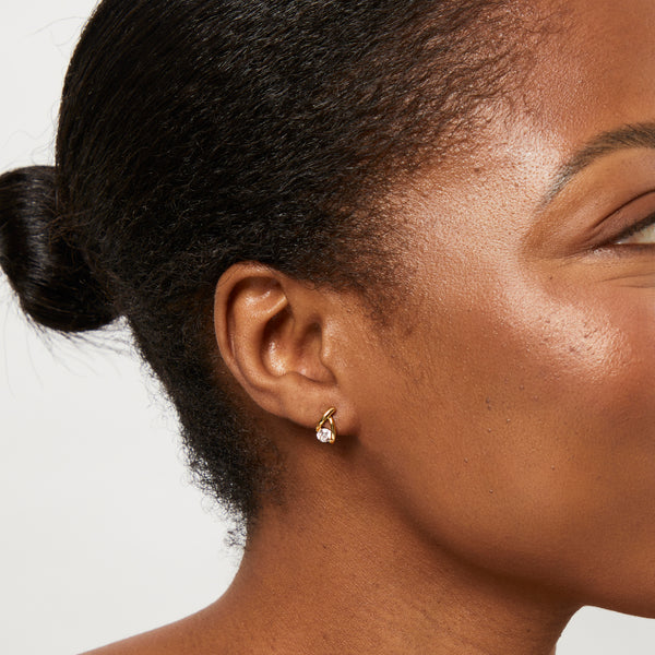 Yellow Gold Wishbone Stud Earrings-JOOLS by Jenny Brownn