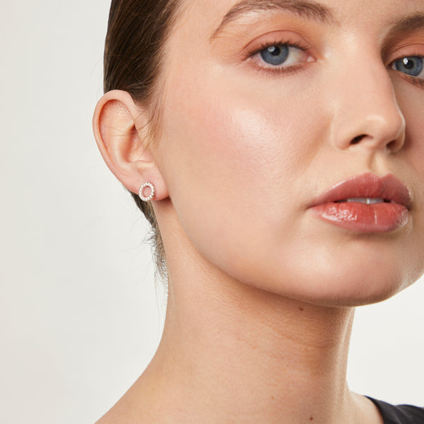 Sterling Silver Open Circle Set Stud Earrings