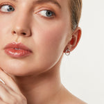 Load image into Gallery viewer, A pair of sterling silver circle stud earrings with cubic zirconia stones set bale-JOOLS by Jenny Brown