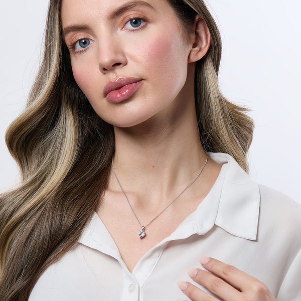 Sterling Silver Solitaire Heart Pendant - JOOLS By Jenny Brown