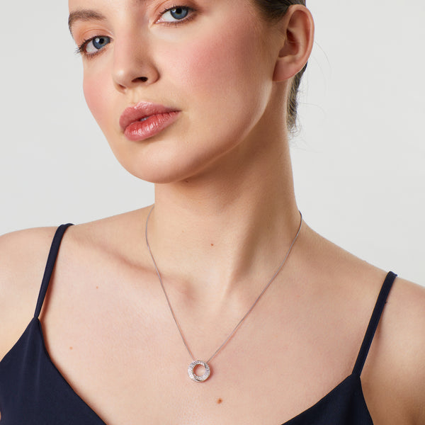 Sterling Silver Swirled Circle Pendant-JOOLS by Jenny Brown