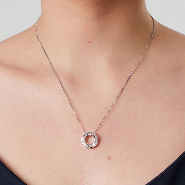 Sterling Silver Small Swirl Circle Pendant-JOOLS by Jenny Brown