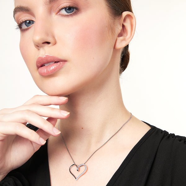 Sterling Silver Pendant - An Open Silver Heart - JOOLS By Jenny Brown