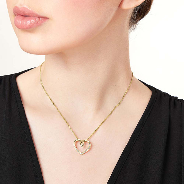 Gold Vermeil Half Set Twist Heart Pendant