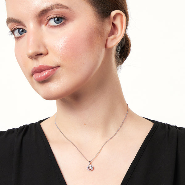 Round Sterling Silver Halo Style Pendant With Cubic Zirconias JOOLS by Jenny Brown