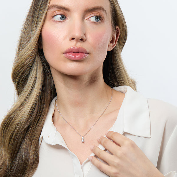 Sterling Silver Cubic Zirconia Tension Set Pendant - JOOLS By Jenny Brown