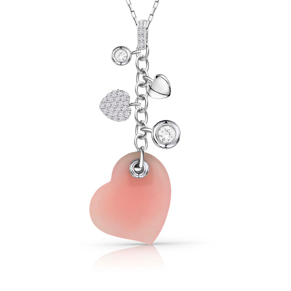 Sterling Silver Rose Quartz Heart Pendant