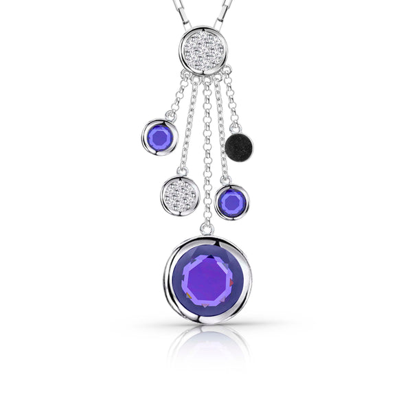Amethyst Multiple Circle Charms Pendant