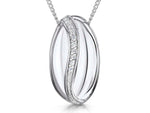 Load image into Gallery viewer, Sterling Silver & Cubic Zirconia 'Coffee Bean' Pendant