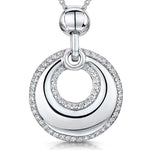 Load image into Gallery viewer, Bubbly Circle Pendant With Pave Cubic Zirconias