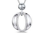 Load image into Gallery viewer, Circle Pendant With Pave Oval Centre