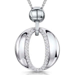 Load image into Gallery viewer, Circle Pendant With Pave Oval Centre