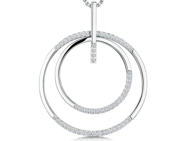 Sterling Silver Double Circle Pendant-JOOLS by Jenny Brown