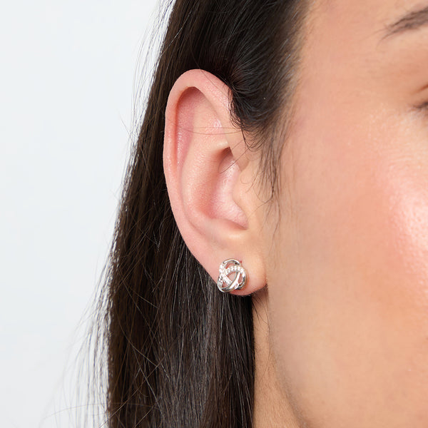 Sterling Silver Loose Knot Earrings-JOOLS by Jenny Brown