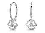 Load image into Gallery viewer, Sterling Silver Clover Hoop Earrings - JOOLS By Jenny Brown