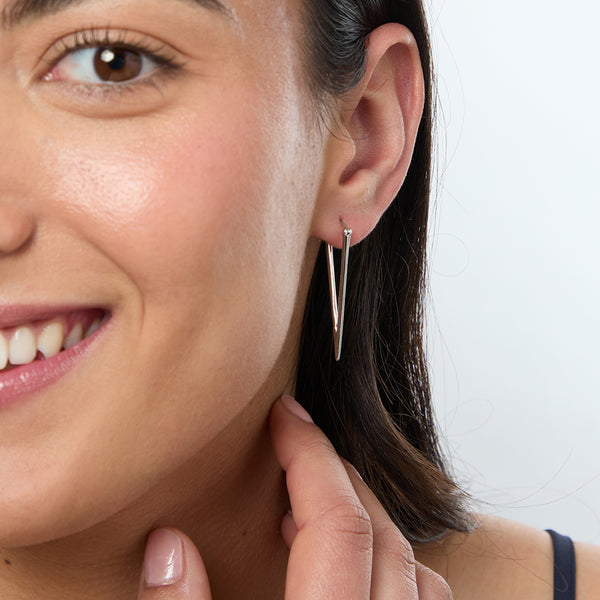 Sterling Silver Triangle Drop Earrings - JOOLS By Jenny Brown