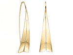 Load image into Gallery viewer, Yellow Gold Sail Shape Pull Through Earrings-jOOLS by Jenny Brown