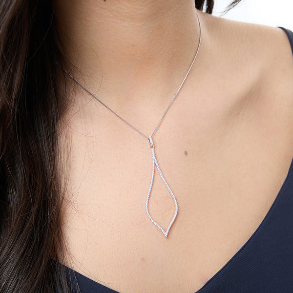 Sterling Silver Long Teardrop Pendant-JOOLS by Jenny Brown