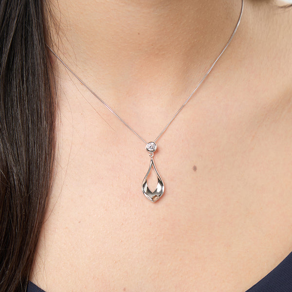 Sterling Silver Nested Pear Shape Pendant-JOOLS by Jenny Brown