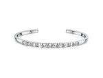 Load image into Gallery viewer, Sterling Silver Square cut Cubic Zirconia Cuff Bangle