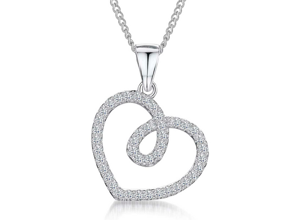 Sterling Silver Twisted Heart Pendant - JOOLS By Jenny Brown
