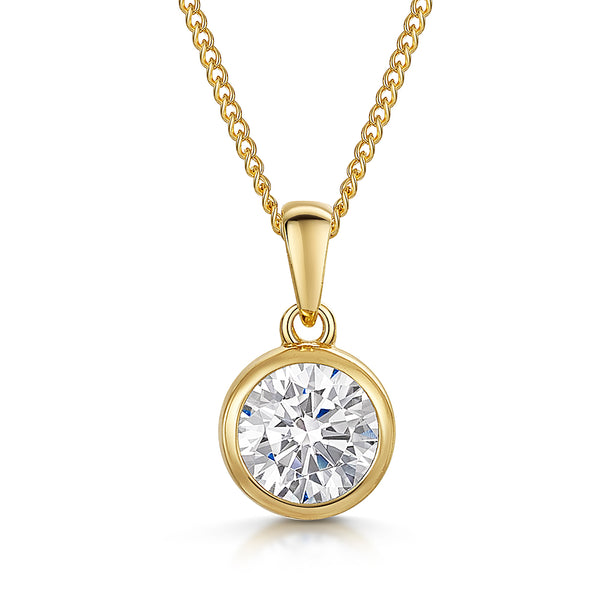 Yellow Gold One Carat Solitaire Pendant-JOOLS by Jenny Brown