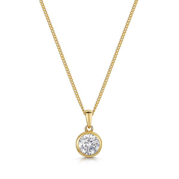 Yellow Gold One Carat Solitaire Pendant-JOOLS by Jenny Brown
