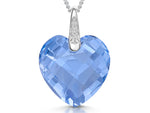 Load image into Gallery viewer, Sterling Silver Swiss Blue Topaz Faceted Heart Necklace-JOOLS by Jenny Brown