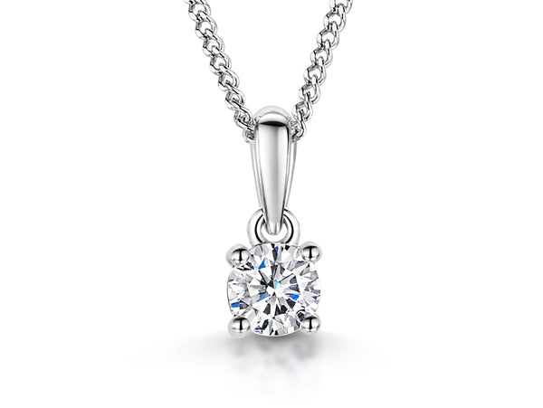 Sterling Silver Quarter Carat Solitaire Pendant - JOOLS By Jenny Brown