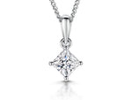 Load image into Gallery viewer, Sterling Silver Quarter Carat Square Cubic Zirconia Pendant