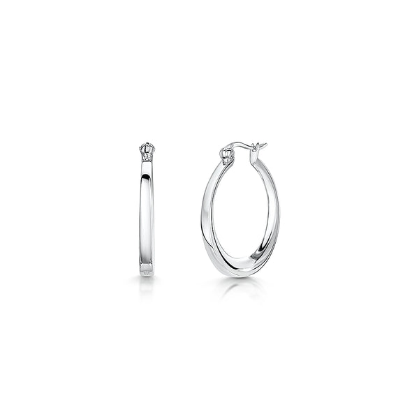 Sterling Silver Solid Classic Oval Oval Hoop Earrings - JOOLS By Jenny Brown
