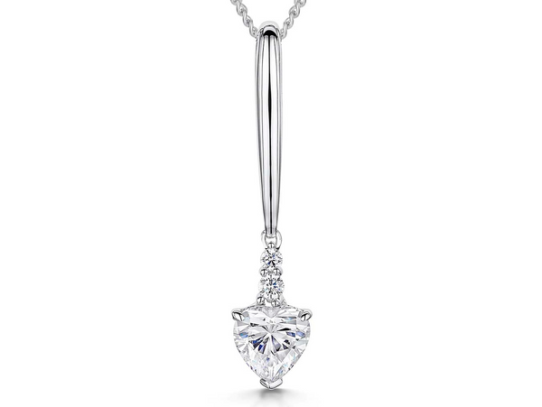 Sterling Silver Long Pendant With Heart Drop - JOOLS By Jenny Brown