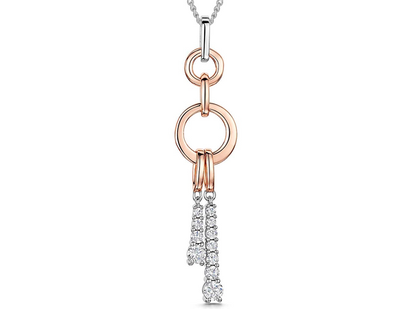 Rose Gold Necklace Set With Cubic Zirconia Drops - JOOLS By Jenny Brown