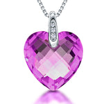 Load image into Gallery viewer, Sterling Silver Amethyst Faceted Heart Necklace-JOOLS by Jenny Brown