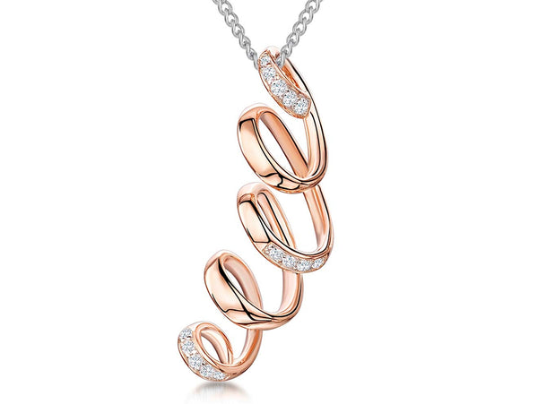 Rose Gold Twisted Curl Drop Pendant - JOOLS By Jenny Brown