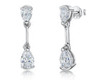 Load image into Gallery viewer, Sterling Silver Teardrop Cubic Zirconia Drop Earrings - JOOLS By Jenny Brown