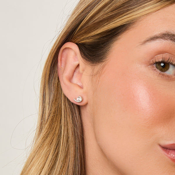 Sterling Silver Half Swirl Studs-JOOLS by Jenny Brown