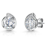 Load image into Gallery viewer, Sterling Silver Rubover Stud Earrings