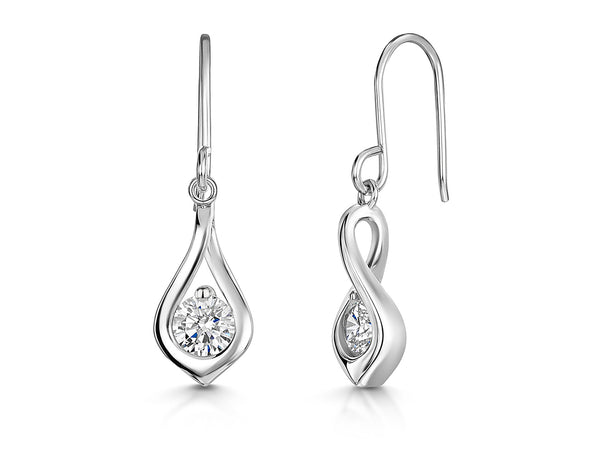 Sterling Silver Infinity Teardrop Earrings-JOOLS by Jenny Brown