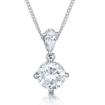 Load image into Gallery viewer, Sterling Silver Solitaire Pendant With A Tear Drop Bale