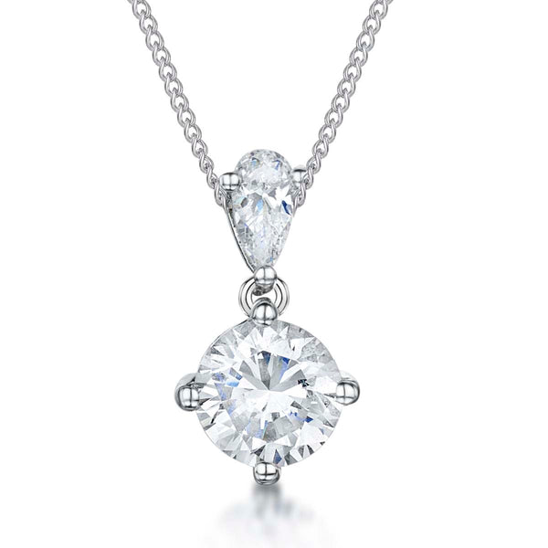 Sterling Silver Solitaire Pendant With A Tear Drop Bale - JOOLS By Jenny Brown