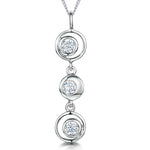 Load image into Gallery viewer, Sterling Silver Triple Drop Offset Circle Pendant
